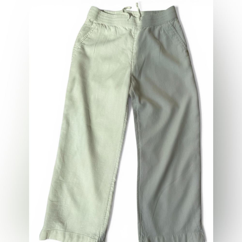 Abercrombie girls 7/8 Wide-Leg linen Drawstring Pants in  white
